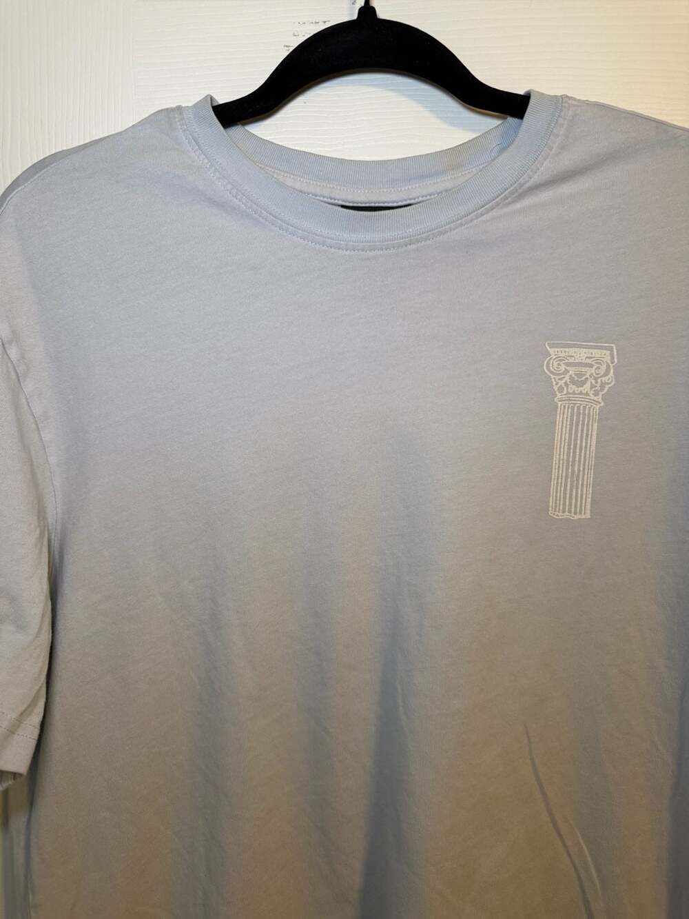 H&M Greek Statue Graphic T-Shirt Size S Light Blue Relaxed Fit